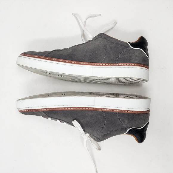 Allen Edmonds Sneakers Men 11.5 D Alpha Lace-Up Low Top Grey Suede SOLE Insoles - Picture 7 of 13